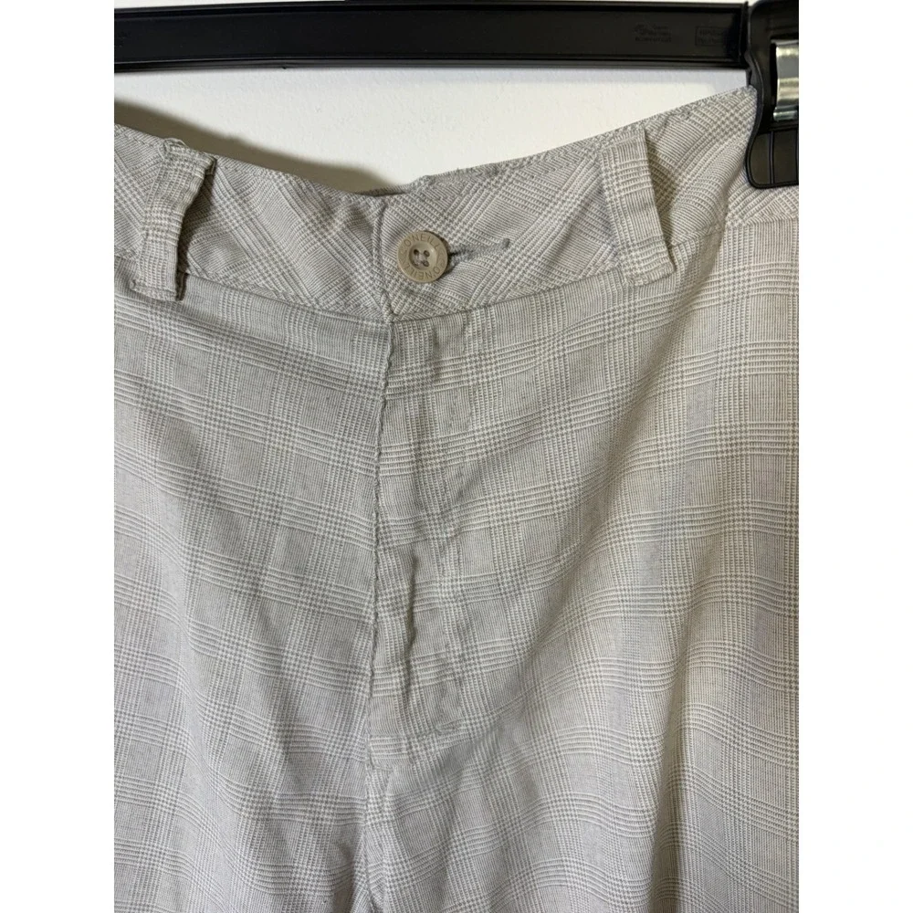 ONeill Mens Hybrid Walk Shorts Grey Tan Glen Plaid Flat Front Casual Shorts